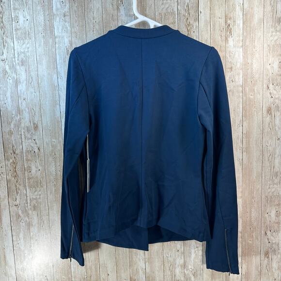 Tart‎ NEW Blazer Jacket Womens M Dark Teal Blue Zip Pockets Open Front Corpcore - Picture 2 of 9